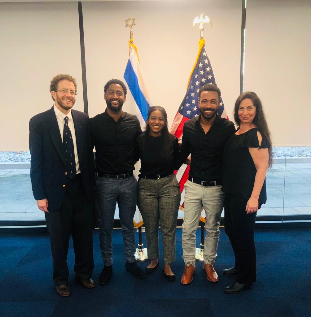 IDC Herzliya’s Israel at Heart Scholarship Program. In the picture from left to right: Jeremy Mendelson, Moshe Desta, Aviva Mengistu, Ager Almora & Stacey Sutton